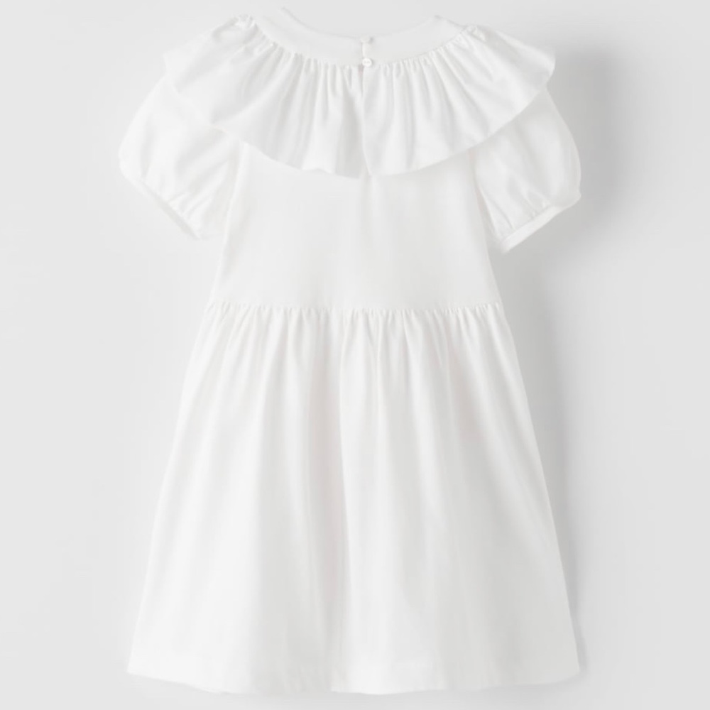 2x30 Zara Girls White Cotton Dress - Picture 2 of 6